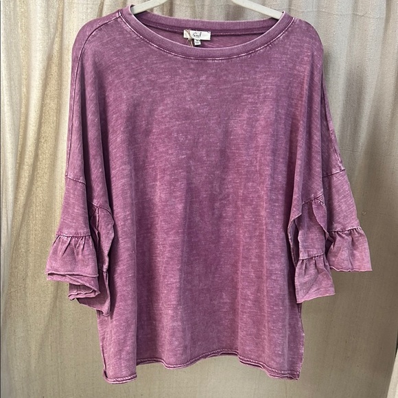 Raspberry Slub Knit Top - Easel - Picture 1 of 5